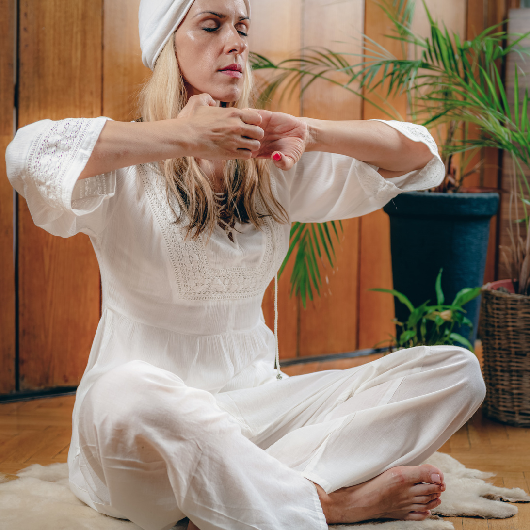 Practicing Kundalini Yoga Kriya For Inner And Outer Vision.
